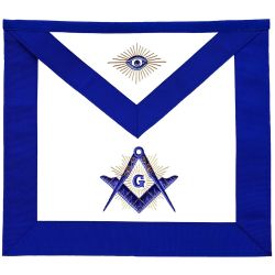 Master Mason Blue Lodge Apron - Royal Blue Gold Embroidery