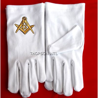 Masonic Freemason AASR Cotton Gloves