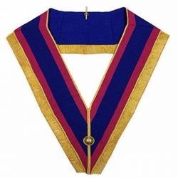 Provincial Mark Collar - Pink & Blue with Gold Fringe