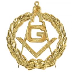 Master Mason Blue Lodge Collar Jewel - Gold Square